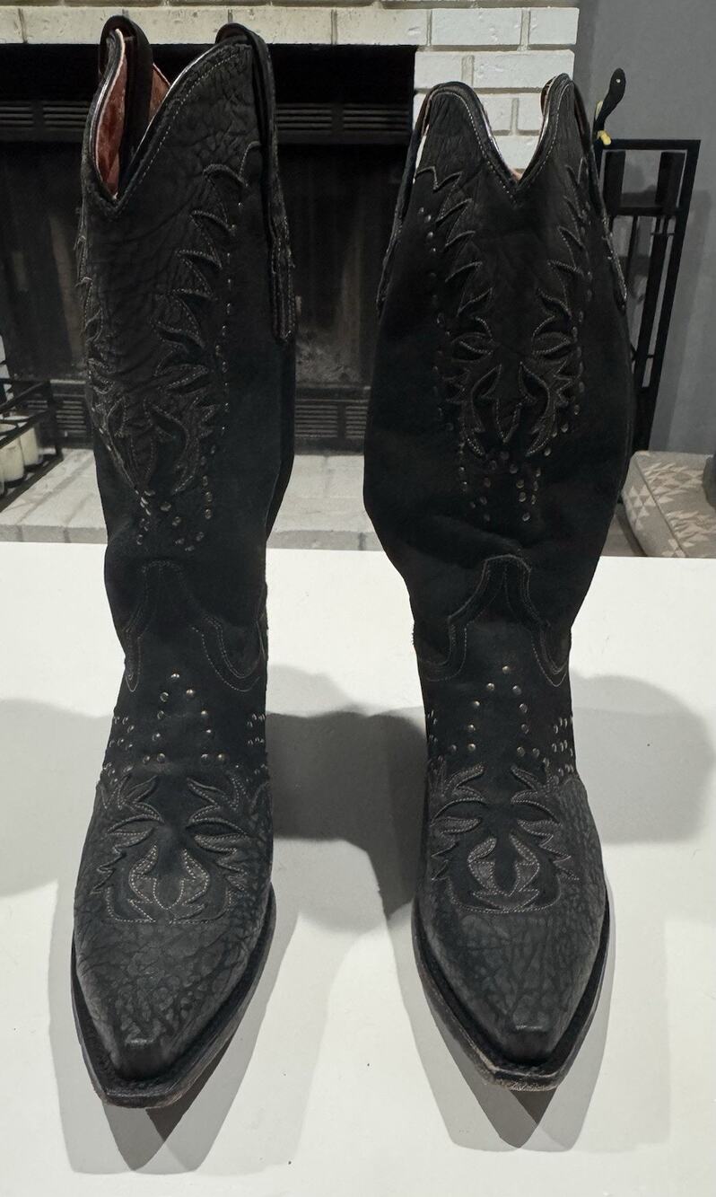 Dan Post Envy Black Leather Studded Western Cowgirl Boot Womens Size US 9